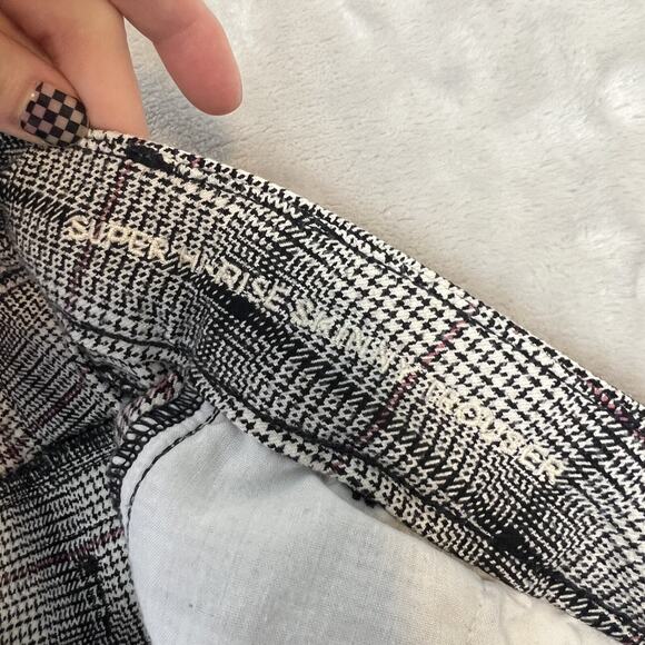 American Eagle Pants Womens 10 Houndstooth Plaid Super High Rise Skinny Trouser - Picture 8 of 12